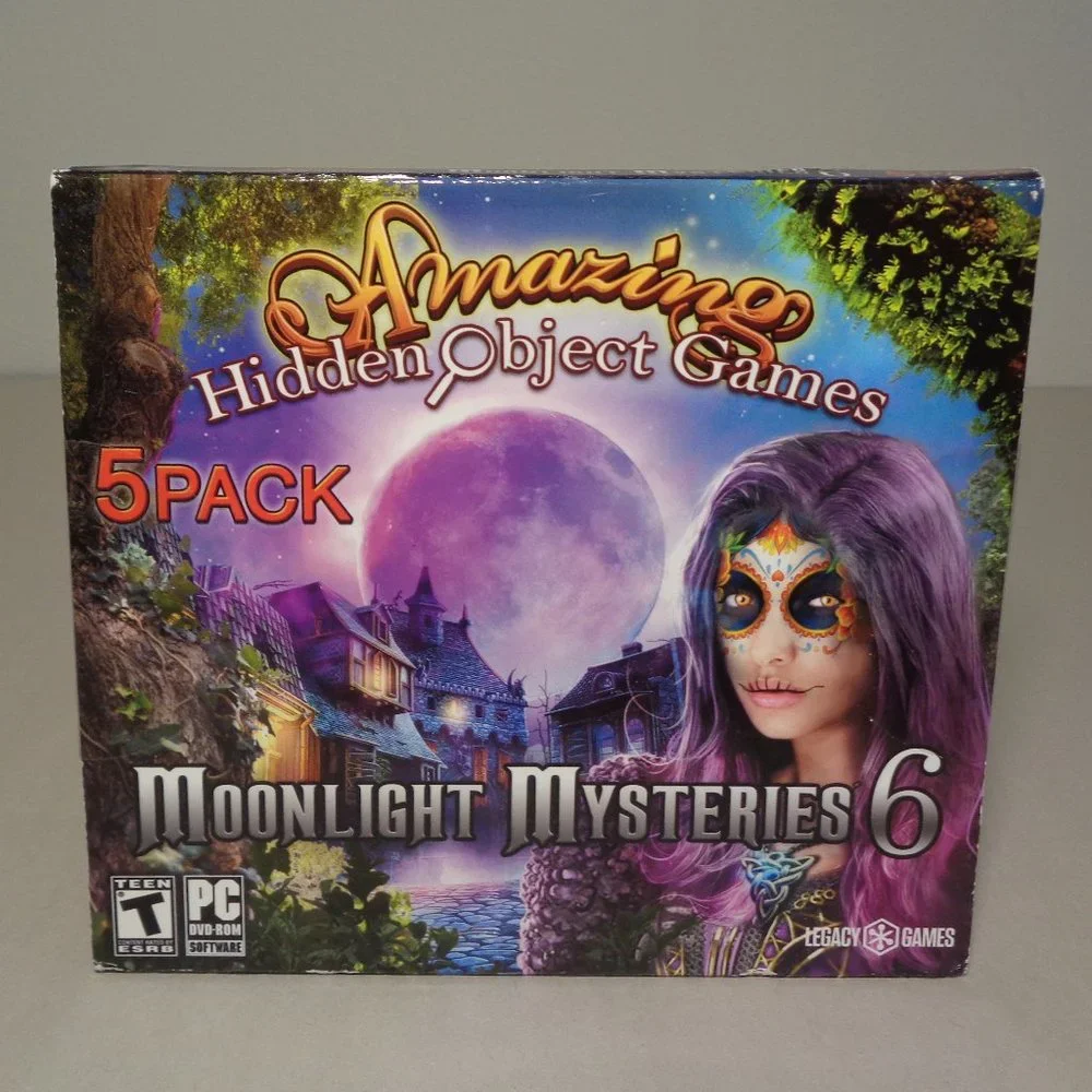 MOONLIGHT MYSTERIES 6 / Hidden Object Games / 5 Pack New PC DVD-ROM Video Game